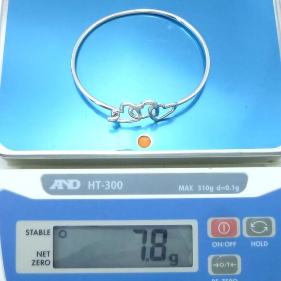 Authentic Tiffany & Co. Triple Heart Bangle Bracelet Sterling Silver - Picture 3 of 10